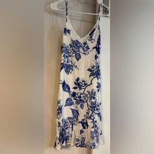 Lulu's Navy and Cream Floral Mini Dress